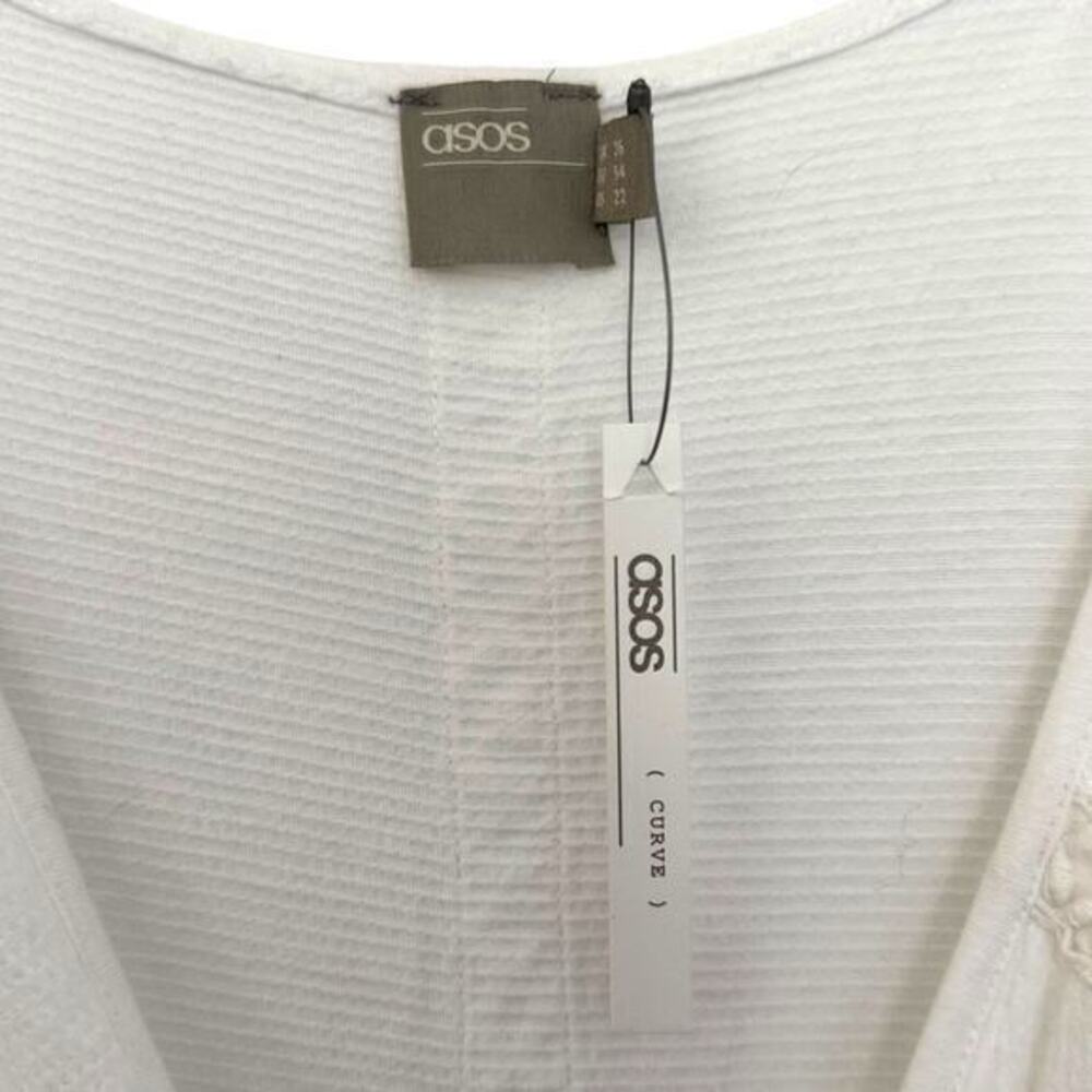 NWT ASOS Curve Mini Wrap Sundress with Embroidered Trim White Size 22 Sun Dress - Picture 5 of 10